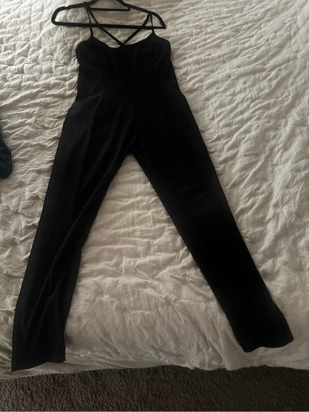 Victoria's Secret Black Strappy Wide-Leg Jumpsuit